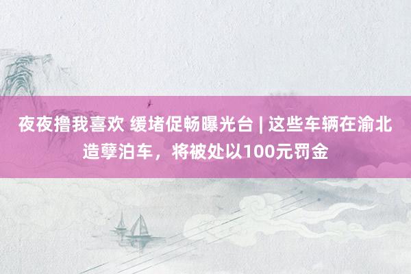 夜夜撸我喜欢 缓堵促畅曝光台 | 这些车辆在渝北造孽泊车，将被处以100元罚金