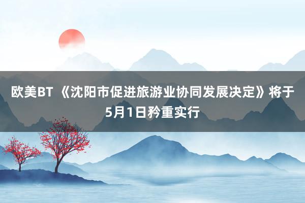 欧美BT 《沈阳市促进旅游业协同发展决定》将于5月1日矜重实行
