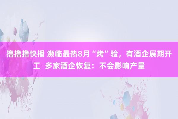 撸撸撸快播 濒临最热8月“烤”验，有酒企展期开工  多家酒企恢复：不会影响产量