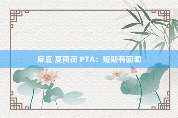 麻豆 夏雨荷 PTA：短期有回调