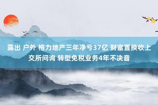 露出 户外 格力地产三年净亏37亿 财富置换收上交所问询 转型免税业务4年不决音